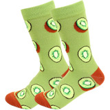 Women's Fun Kiwi the Day Away Pattern Crew Novelty Socks - Green