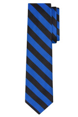 Woven Narrow-Striped Tie - Royal Black
