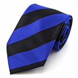 Wide-Striped Tie - Royal Black