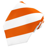 Wide-Striped Tie - Orange White