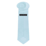 Seersucker Striped Tie - Turquoise