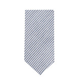 Seersucker Striped Tie - Navy Blue