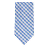 Men's Gingham Checkered Pattern Neck Tie - Light Blue