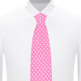 Polka Dot Print Men's Polka Dotted Tie - Pink