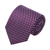 Polka Dot Tie - Eggplant