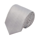 Polka Dot Print Men's Polka Dotted Tie - Silver