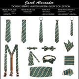 Double Gold Stripe Tie - Hunter