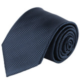 Men's Tone on Tone Herringbone Neck Tie - Navy Blue