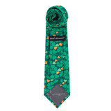 Men's Four-Leaf Clover Hearts Pattern Neck Tie - Green