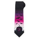 Pumpkin Bats Halloween Tie - Purple