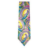 Jerry Garcia Men's Easter Day Big Colorful Eggs Neck Tie - Blue Green Purple and Gold