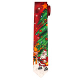 Jerry Garcia Men's Christmas Santa Rudolph Guitars Neck Tie - Red