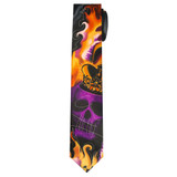 Jerry Garcia Men's Happy Halloween Plague Entity Purple Skull with Orange Crown Neck Tie