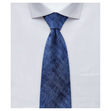 Watercolor Linen Slim Neck Tie - Denim