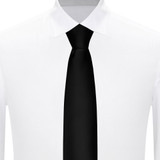 Silk Blend Solid Slim Tie - Black