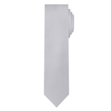 Silk Blend Solid Slim Tie - Pewter Gray