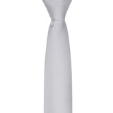 Silk Blend Solid Slim Tie - Pewter Gray
