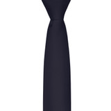 Silk Blend Solid Slim Tie - Navy Blue