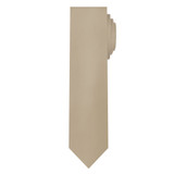 Silk Blend Solid Slim Tie - Biscotti