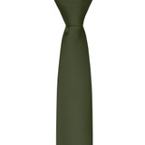 Silk Blend Solid Slim Tie - Martini Olive