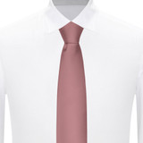 Silk Blend Solid Slim Tie - Dusty Rose