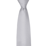 Silk Blend Solid Tie - Pewter Gray