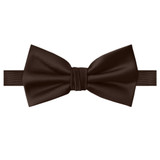 Silk Blend Banded Solid Bow Tie - Espresso