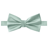 Silk Blend Banded Solid Bow Tie - Sage Mist