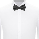 Silk Blend Solid Pre-Tied Bow Tie - Charcoal Gray