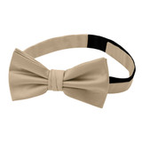 Silk Blend Banded Solid Bow Tie - Biscotti