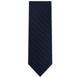 Silk Blend Chevron Tie - Navy Blue