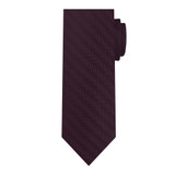 Silk Blend Chevron Tie - Bordeaux