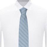 Silk Blend Chevron Slim Tie - Dusty Blue