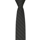 Silk Blend Chevron Slim Tie - Charcoal Gray