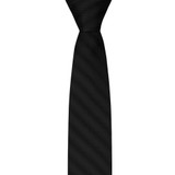 Silk Blend Chevron Slim Tie - Black