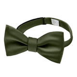 Silk Blend Solid Bow Tie - Martini Olive