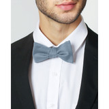 Silk Blend Solid Bow Tie - Dusty Blue