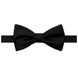 Silk Blend Solid Bow Tie - Black