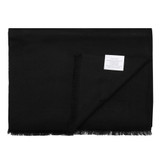 Solid Woven Viscose Scarf - Black