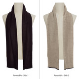 Woven Viscose Double Face Scarf - Espresso/Camel