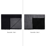 Woven Viscose Double Face Scarf - Black/Carbon Gray