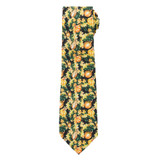 Men's Squash Pumpkin Fall Vegetable Plants Happy Thanksgiving Neck Tie - Yellow Black