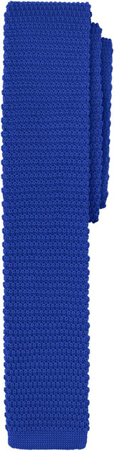 Men's Solid Color Knitted Extra Long Neck Tie - Royal Blue