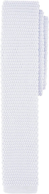 Men's Solid Color Knitted Extra Long Neck Tie - White