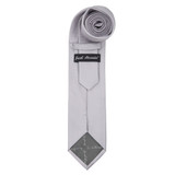 Woven Mini Squares Tie - Silver