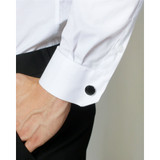 Silver and Black Round Cufflinks and Studs Set
