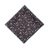 Meadow Floral Pocket Square - Rust/Navy