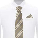 Yacht Stripe Slim Tie - Beige/Yellow