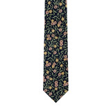 Meadow Floral Slim Tie - Green/Navy