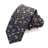 Meadow Floral Slim Tie - Rust/Navy